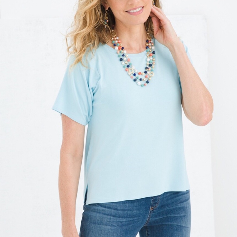 NWT - Chico’s Touch of Cool Kimono-Sleeve Tee - Size 1 (US Medium)